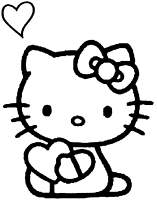 coloriage hello kitty avec ses coeurs